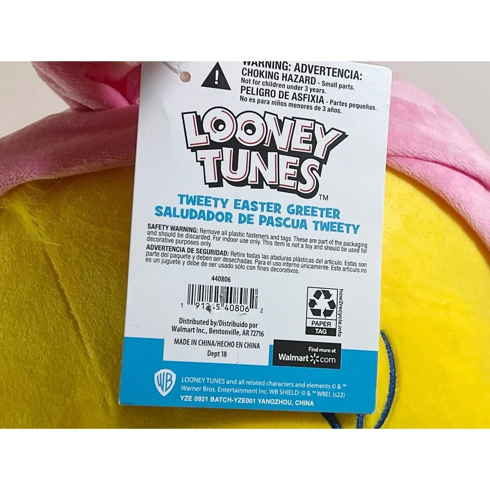 Looney Tunes Tweety Bird Plush Door/ Porch Greeter Easter Spring Bunny Costume
